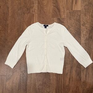 Chaps Button-Up Cardigan Summer Weight Sweater 3 quarter Sleeve Size S